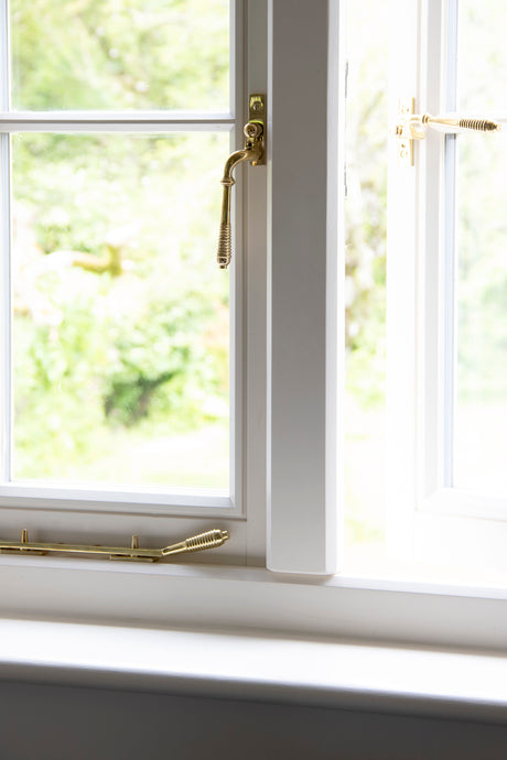 From The Anvil - Polished Brass 12" Reeded Stay | Sku. 46708 | Trade Door Handles.