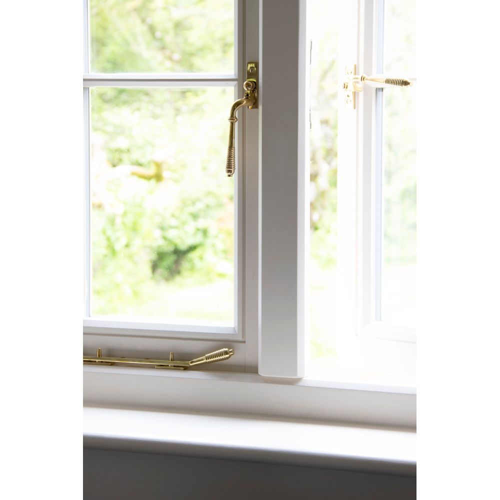 From The Anvil - Polished Brass 12" Reeded Stay | Sku. 46708 | Trade Door Handles.