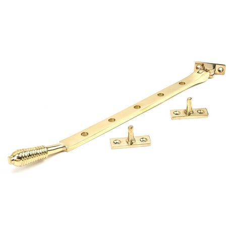 From The Anvil - Polished Brass 12" Reeded Stay | Sku. 46708 | Trade Door Handles.