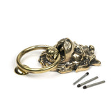 High quality images of the From The Anvil - Aged Brass Lion Head Door Knocker | Sku. Anvil-46722 | available to order from Trade Door Handles, quick delivery at discounted prices.