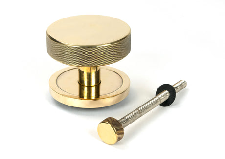 From The Anvil - Aged Brass Brompton Centre Door Knob (Plain) | Sku. 46734 | Trade Door Handles.