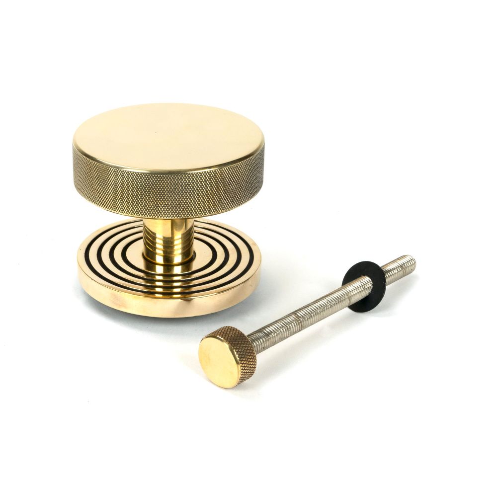 From The Anvil - Aged Brass Brompton Centre Door Knob (Beehive) | Sku. 46736 | Trade Door Handles.