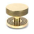 From The Anvil - Aged Brass Brompton Centre Door Knob (Beehive) | Sku. 46736 | Trade Door Handles.