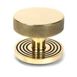 From The Anvil - Aged Brass Brompton Centre Door Knob (Beehive) | Sku. 46736 | Trade Door Handles.