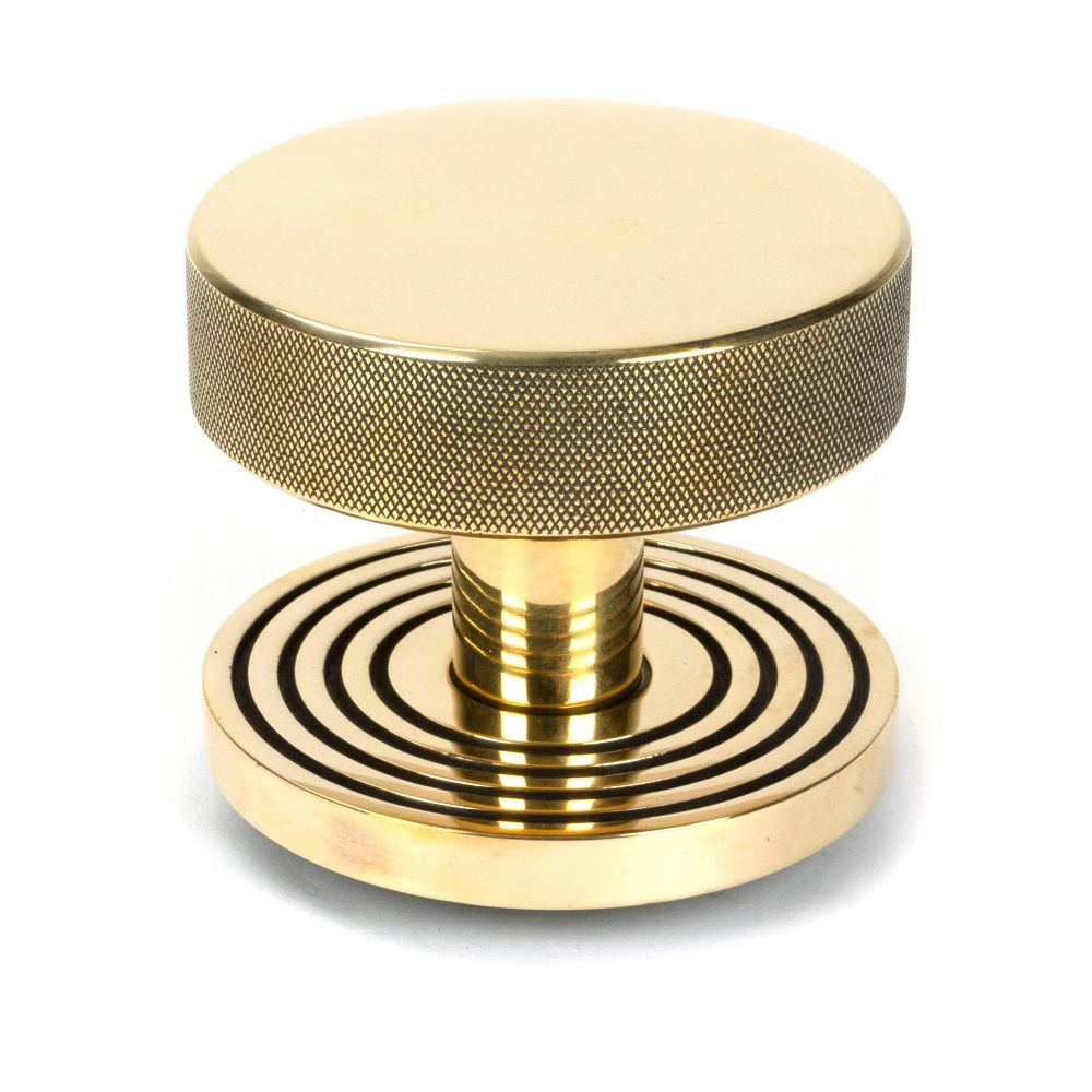 From The Anvil - Aged Brass Brompton Centre Door Knob (Beehive) | Sku. 46736 | Trade Door Handles.