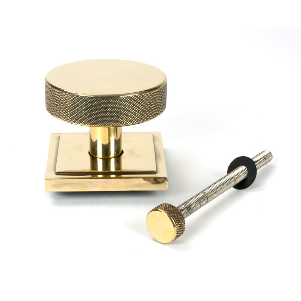 From The Anvil - Aged Brass Brompton Centre Door Knob (Square) | Sku. 46737 | Trade Door Handles.
