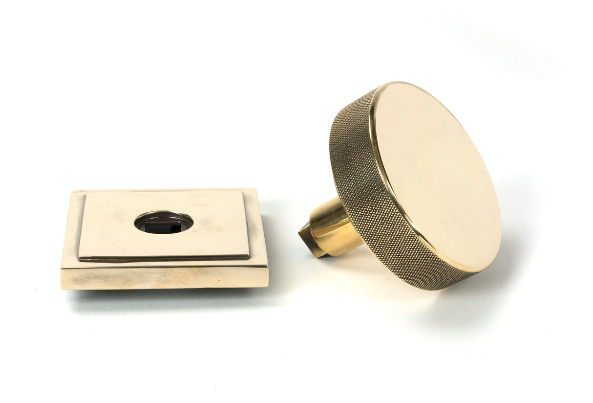 From The Anvil - Aged Brass Brompton Centre Door Knob (Square) | Sku. 46737 | Trade Door Handles.