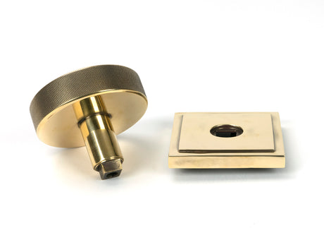 From The Anvil - Aged Brass Brompton Centre Door Knob (Square) | Sku. 46737 | Trade Door Handles.