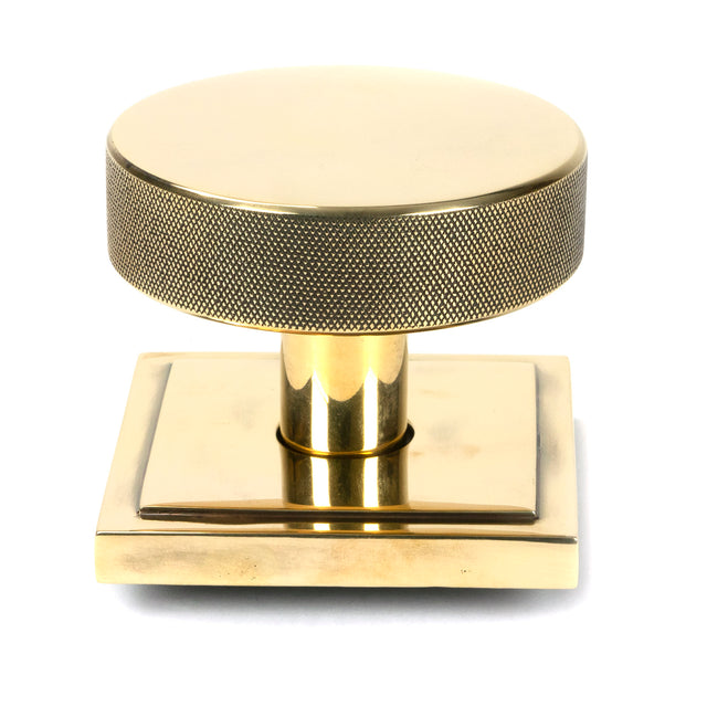 From The Anvil - Aged Brass Brompton Centre Door Knob (Square) | Sku. 46737 | Trade Door Handles.