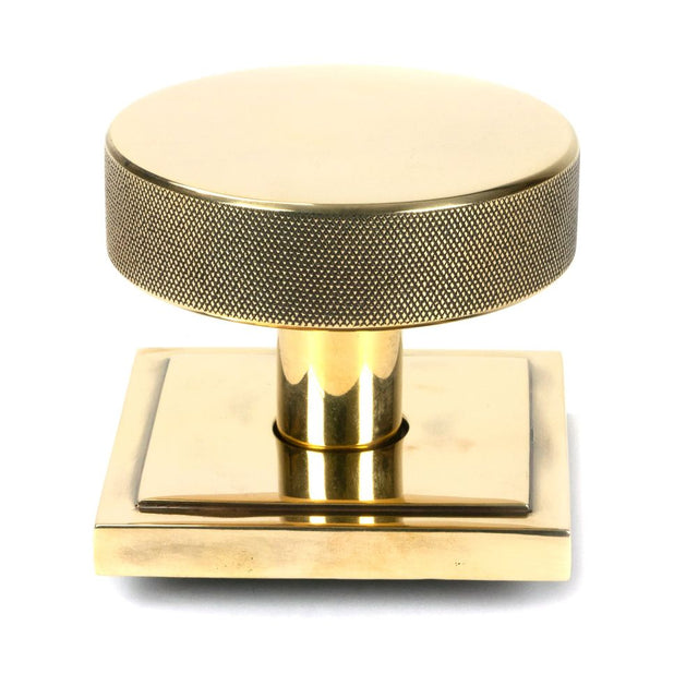 From The Anvil - Aged Brass Brompton Centre Door Knob (Square) | Sku. 46737 | Trade Door Handles.
