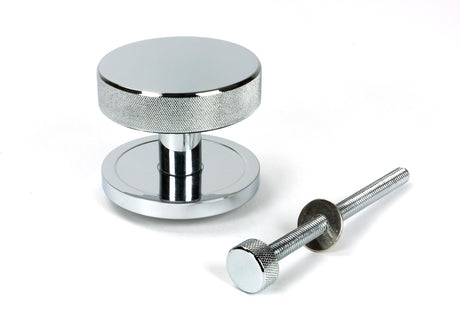 From The Anvil - Polished Chrome Brompton Centre Door Knob (Plain) | Sku. 46738 | Trade Door Handles.