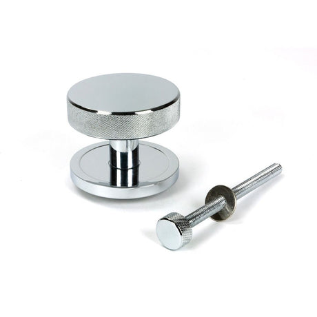 From The Anvil - Polished Chrome Brompton Centre Door Knob (Plain) | Sku. 46738 | Trade Door Handles.