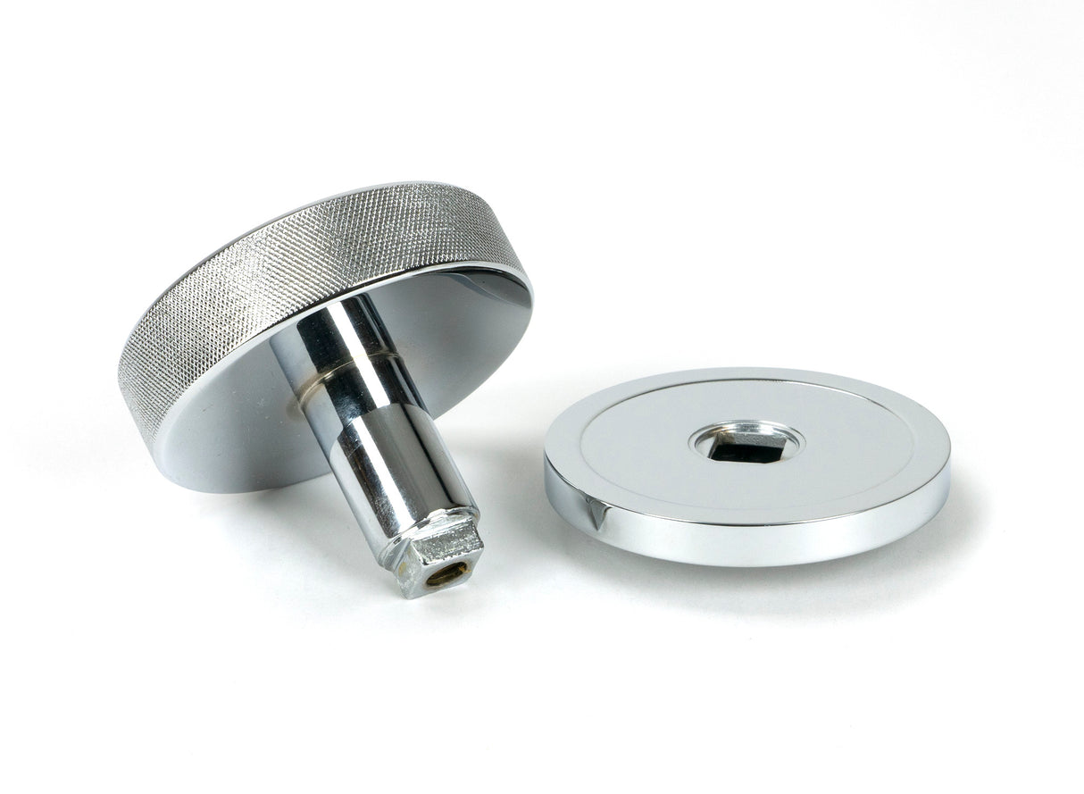 From The Anvil - Polished Chrome Brompton Centre Door Knob (Plain) | Sku. 46738 | Trade Door Handles.