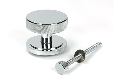 From The Anvil - Polished Chrome Brompton Centre Door Knob (Art Deco) | Sku. 46739 | Trade Door Handles.