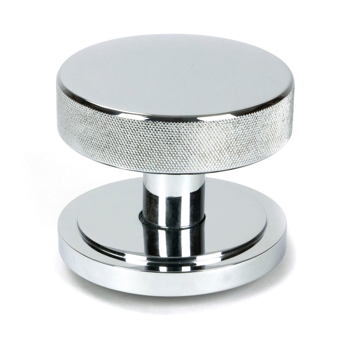 From The Anvil - Polished Chrome Brompton Centre Door Knob (Art Deco) | Sku. 46739 | Trade Door Handles.