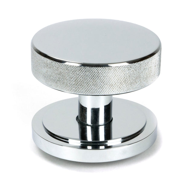 From The Anvil - Polished Chrome Brompton Centre Door Knob (Art Deco) | Sku. 46739 | Trade Door Handles.