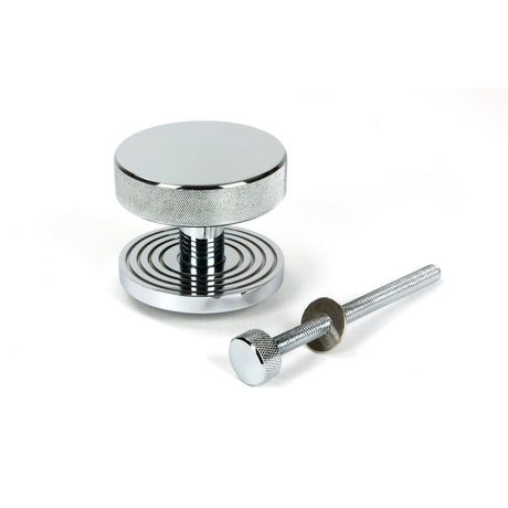 From The Anvil - Polished Chrome Brompton Centre Door Knob (Beehive) | Sku. 46740 | Trade Door Handles.
