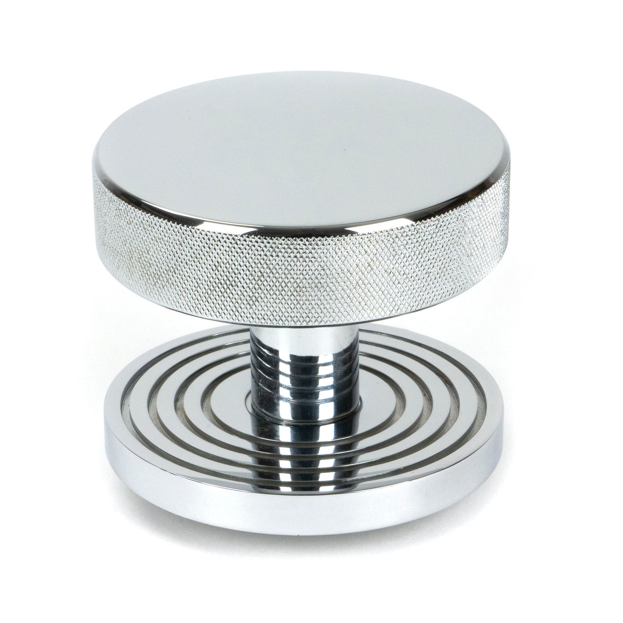 From The Anvil - Polished Chrome Brompton Centre Door Knob (Beehive) | Sku. 46740 | Trade Door Handles.