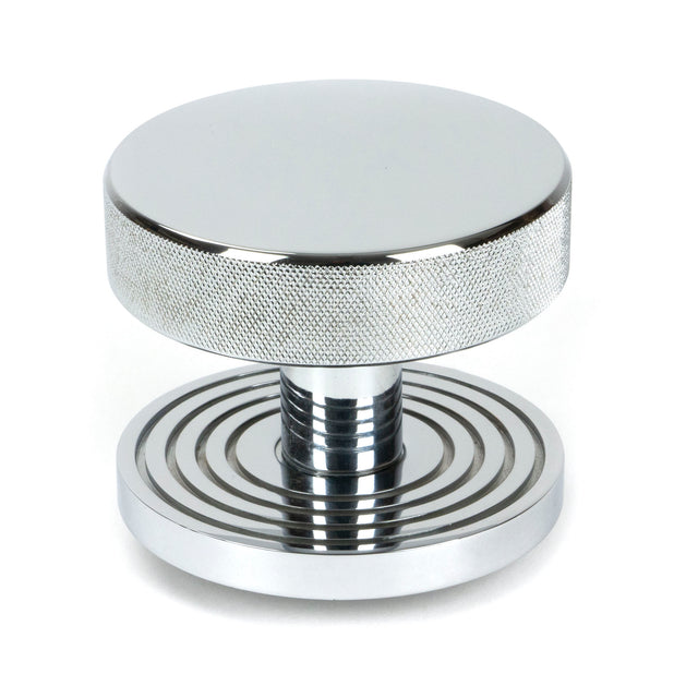 From The Anvil - Polished Chrome Brompton Centre Door Knob (Beehive) | Sku. 46740 | Trade Door Handles.