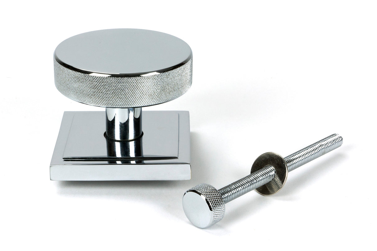 From The Anvil - Polished Chrome Brompton Centre Door Knob (Square) | Sku. 46741 | Trade Door Handles.