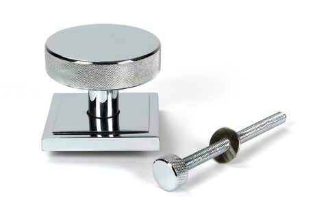 From The Anvil - Polished Chrome Brompton Centre Door Knob (Square) | Sku. 46741 | Trade Door Handles.