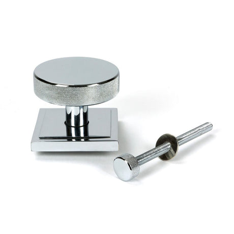 From The Anvil - Polished Chrome Brompton Centre Door Knob (Square) | Sku. 46741 | Trade Door Handles.