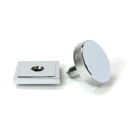 From The Anvil - Polished Chrome Brompton Centre Door Knob (Square) | Sku. 46741 | Trade Door Handles.