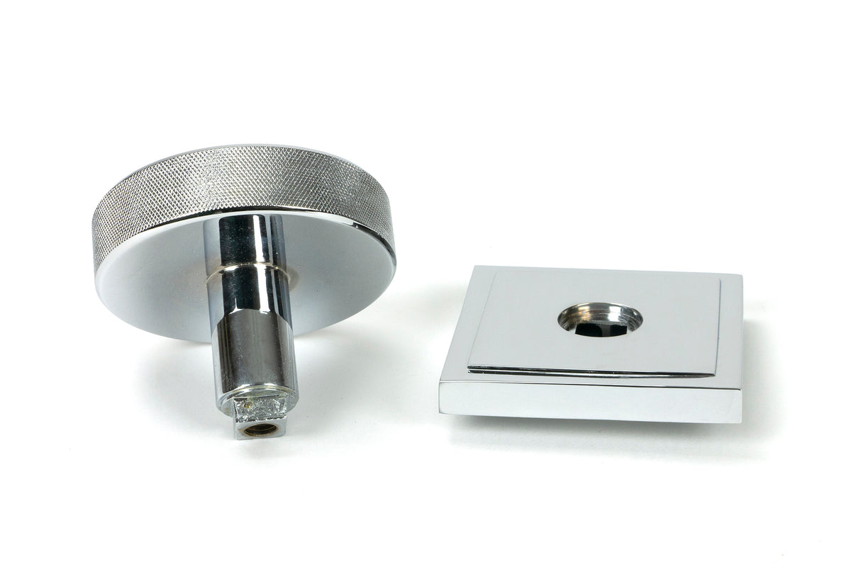 From The Anvil - Polished Chrome Brompton Centre Door Knob (Square) | Sku. 46741 | Trade Door Handles.
