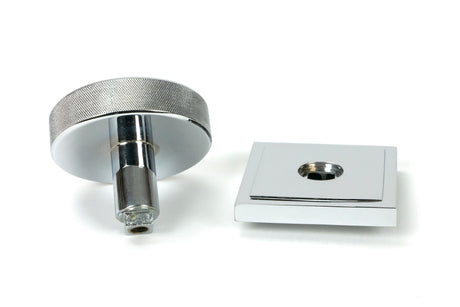 From The Anvil - Polished Chrome Brompton Centre Door Knob (Square) | Sku. 46741 | Trade Door Handles.