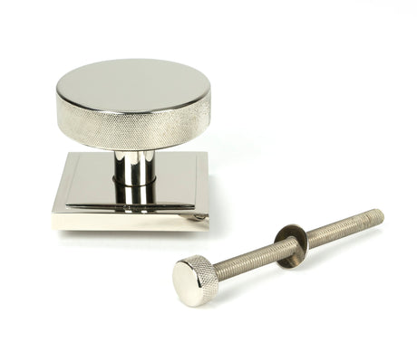 From The Anvil - Polished Nickel Brompton Centre Door Knob (Square) | Sku. 46745 | Trade Door Handles.