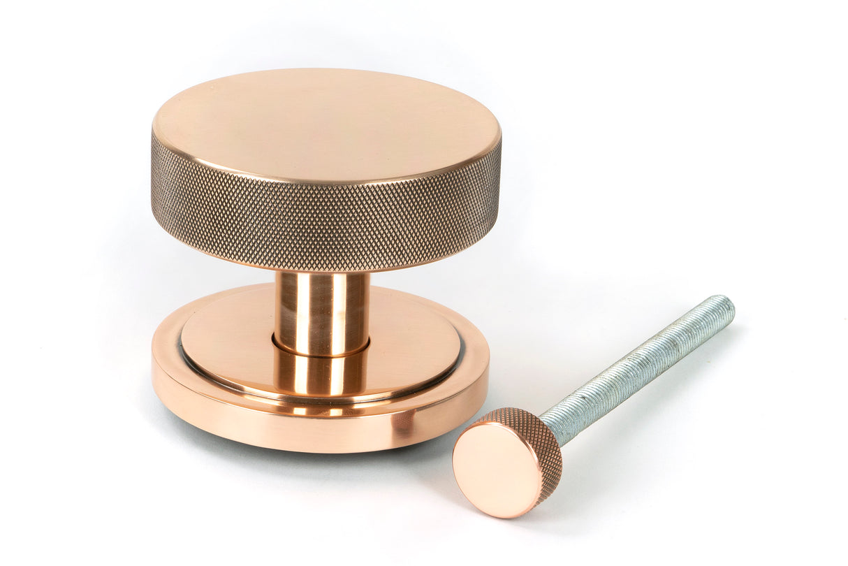 From The Anvil - Polished Bronze Brompton Centre Door Knob (Art Deco) | Sku. 46751 | Trade Door Handles.