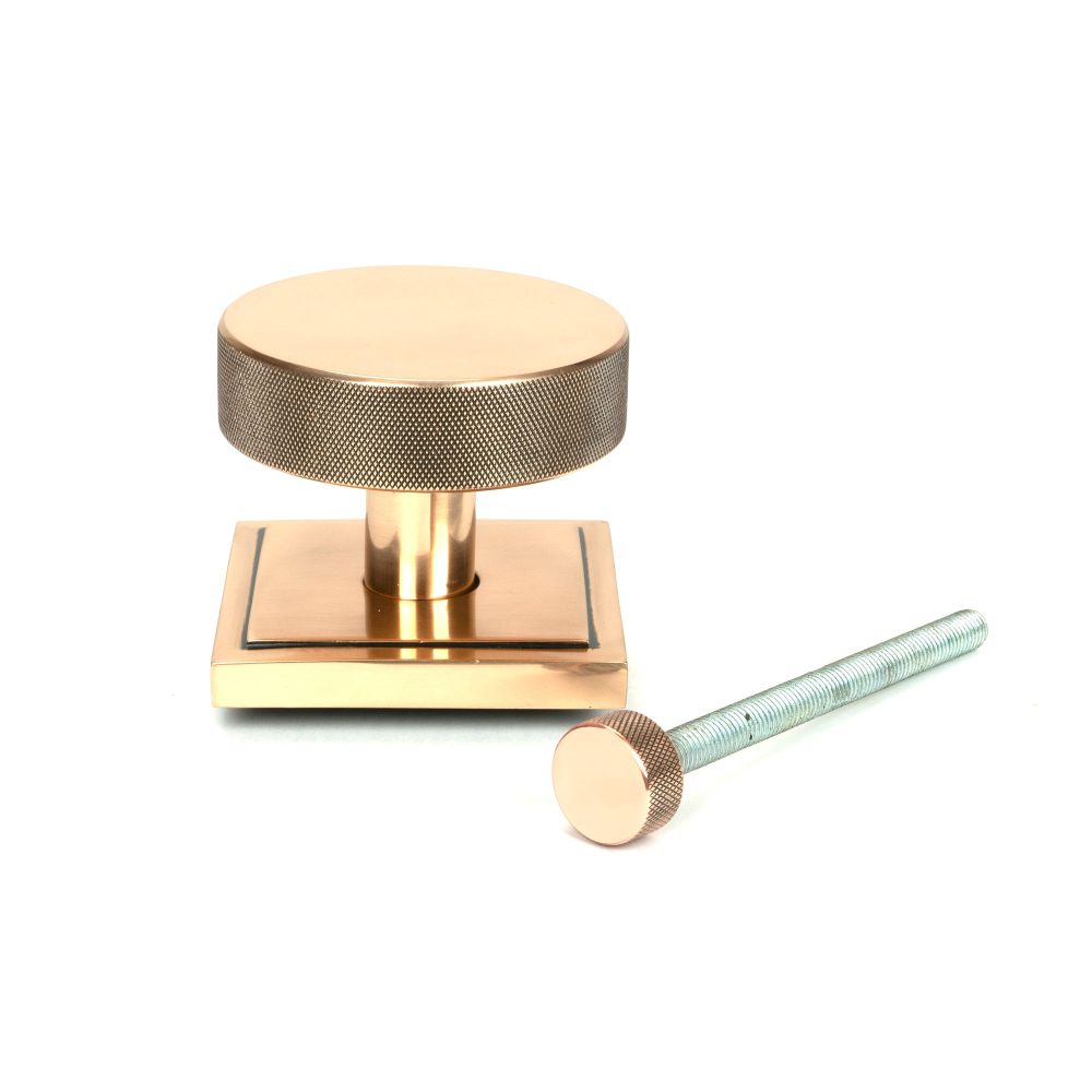 From The Anvil - Polished Bronze Brompton Centre Door Knob (Square) | Sku. 46753 | Trade Door Handles.