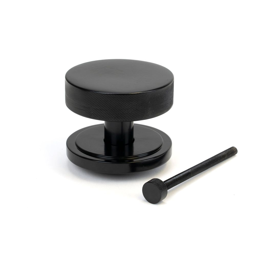 From The Anvil - Black Brompton Centre Door Knob (Art Deco) | Sku. 46755 | Trade Door Handles.