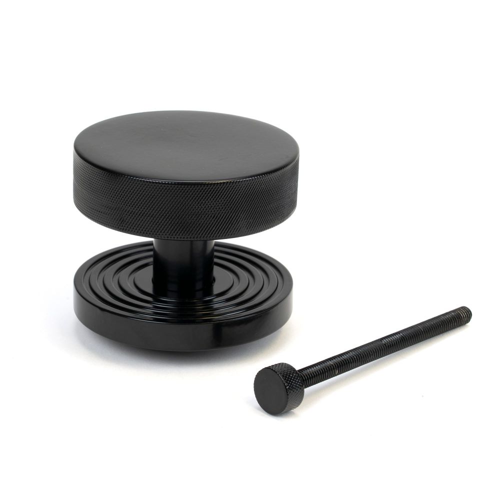 From The Anvil - Black Brompton Centre Door Knob (Beehive) | Sku. 46756 | Trade Door Handles.