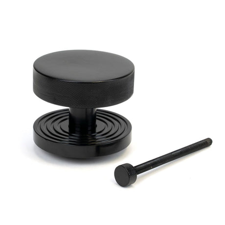 From The Anvil - Black Brompton Centre Door Knob (Beehive) | Sku. 46756 | Trade Door Handles.