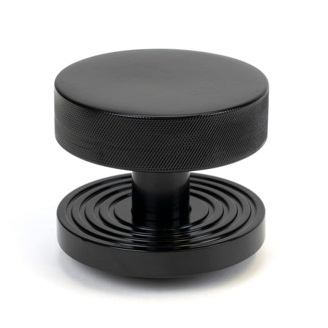 From The Anvil - Black Brompton Centre Door Knob (Beehive) | Sku. 46756 | Trade Door Handles.