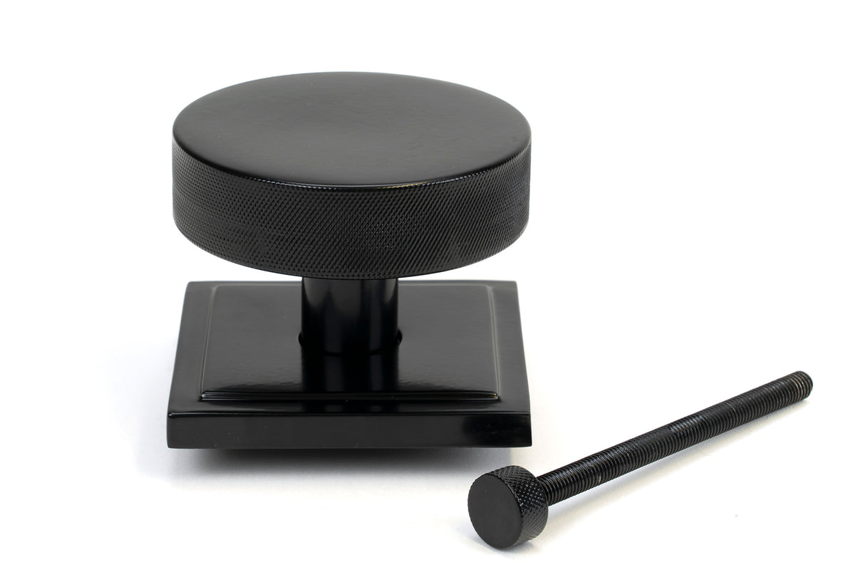 From The Anvil - Black Brompton Centre Door Knob (Square) | Sku. 46757 | Trade Door Handles.
