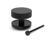 From The Anvil - Matt Black Brompton Centre Door Knob (Plain) | Sku. 46758 | Trade Door Handles.