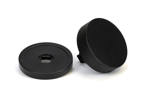 From The Anvil - Matt Black Brompton Centre Door Knob (Plain) | Sku. 46758 | Trade Door Handles.