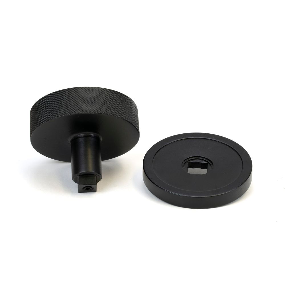 From The Anvil - Matt Black Brompton Centre Door Knob (Plain) | Sku. 46758 | Trade Door Handles.