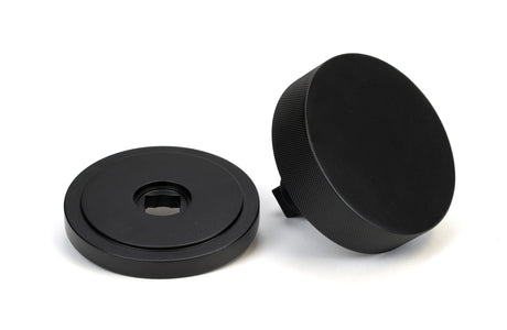 From The Anvil - Matt Black Brompton Centre Door Knob (Art Deco) | Sku. 46759 | Trade Door Handles.