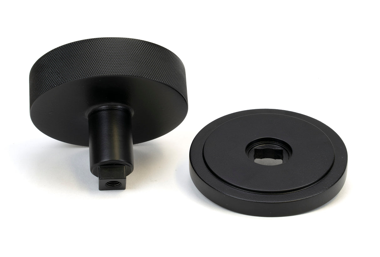 From The Anvil - Matt Black Brompton Centre Door Knob (Art Deco) | Sku. 46759 | Trade Door Handles.