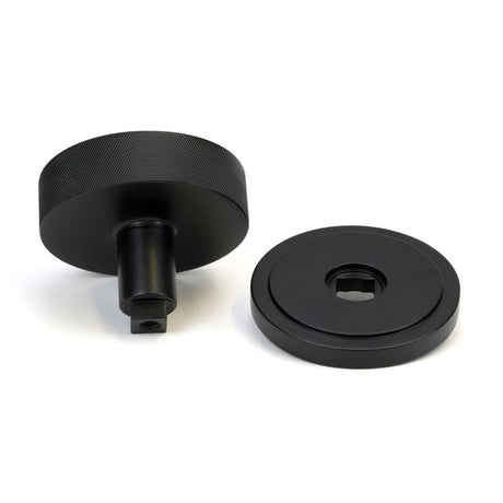 From The Anvil - Matt Black Brompton Centre Door Knob (Art Deco) | Sku. 46759 | Trade Door Handles.
