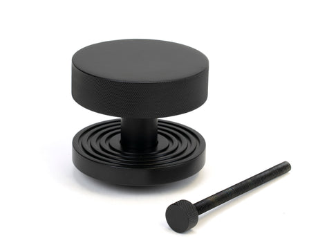 From The Anvil - Matt Black Brompton Centre Door Knob (Beehive) | Sku. 46760 | Trade Door Handles.