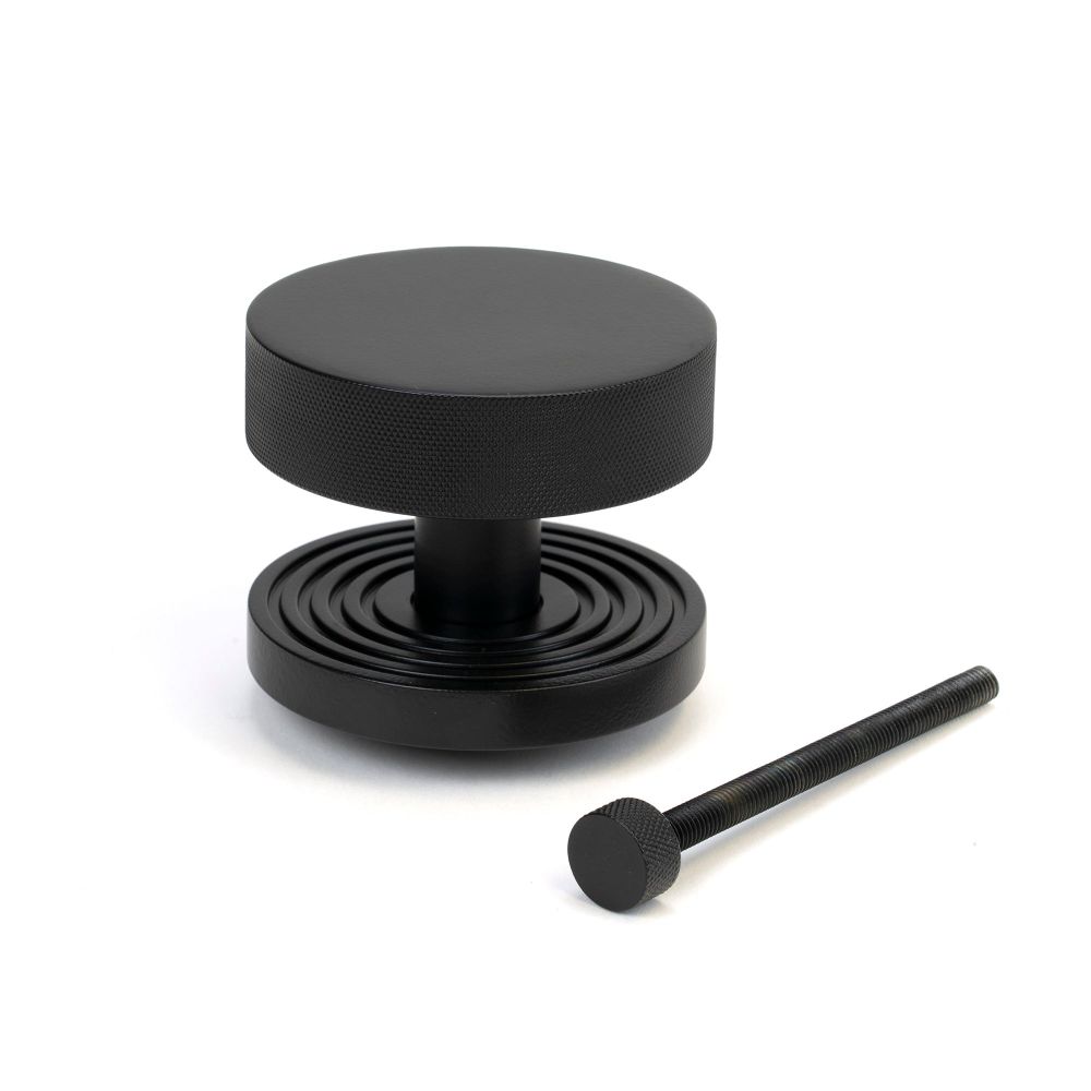 From The Anvil - Matt Black Brompton Centre Door Knob (Beehive) | Sku. 46760 | Trade Door Handles.