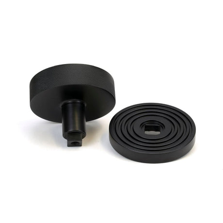 From The Anvil - Matt Black Brompton Centre Door Knob (Beehive) | Sku. 46760 | Trade Door Handles.