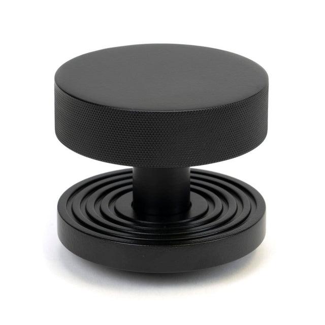 From The Anvil - Matt Black Brompton Centre Door Knob (Beehive) | Sku. 46760 | Trade Door Handles.
