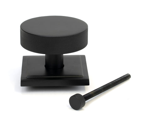 From The Anvil - Matt Black Brompton Centre Door Knob (Square) | Sku. 46761 | Trade Door Handles.