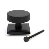 From The Anvil - Matt Black Brompton Centre Door Knob (Square) | Sku. 46761 | Trade Door Handles.
