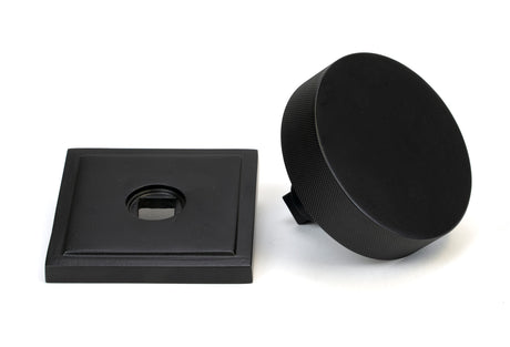 From The Anvil - Matt Black Brompton Centre Door Knob (Square) | Sku. 46761 | Trade Door Handles.